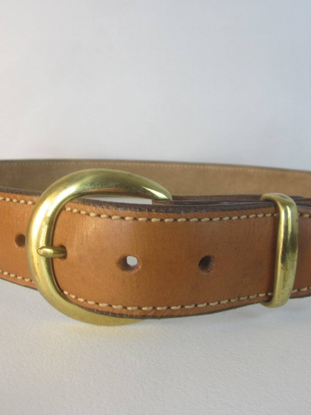NEW AKER Men 36 Tan Brown Leather Reinforced 1 1/2" Dress Belt 34 - 36